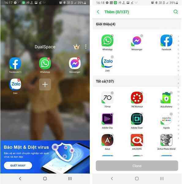 Mẹo sử dụng đồng thời 2 tài khoản Facebook, Zalo… trên một smartphone - 2 Mẹo sử dụng đồng thời 2 tài khoản Facebook, Zalo… trên một smartphone - 2