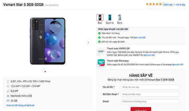 Đây là smartphone tiếp theo của Vsmart: Pin 5000mAh, 3 camera, giá rẻ