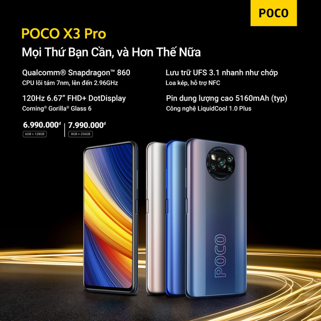 POCO F3 và POCO X3 Pro ra mắt tại VN: Snapdragon 870/860, màn hình 120Hz, giá từ 6.99/8.99 triệu đồng - Ảnh 4. POCO F3 và POCO X3 Pro ra mắt tại VN: Snapdragon 870/860, màn hình 120Hz, giá từ 6.99/8.99 triệu đồng - Ảnh 4.