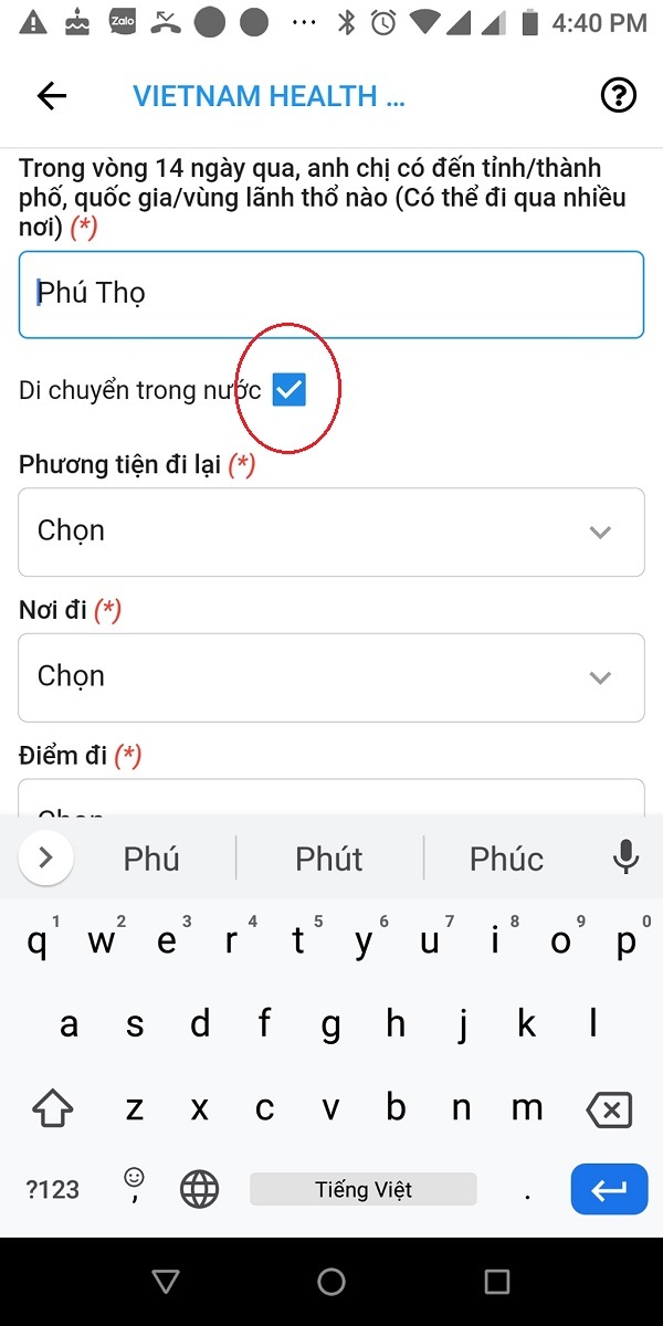 Hướng dẫn khai báo y tế khi đi máy bay nội địa