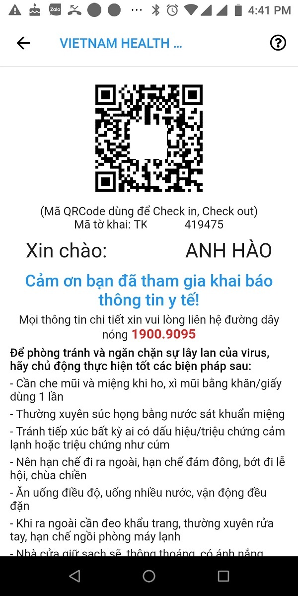 Hướng dẫn khai báo y tế khi đi máy bay nội địa