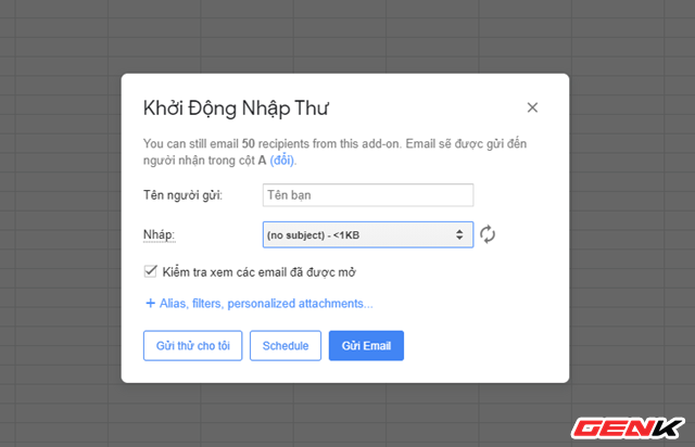 Cách gửi email hàng loạt trong Gmail từ Google Sheets - Ảnh 13. Cách gửi email hàng loạt trong Gmail từ Google Sheets - Ảnh 13.