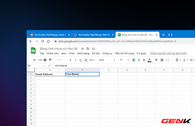 Cách gửi email hàng loạt trong Gmail từ Google Sheets - Ảnh 7. Cách gửi email hàng loạt trong Gmail từ Google Sheets - Ảnh 7.