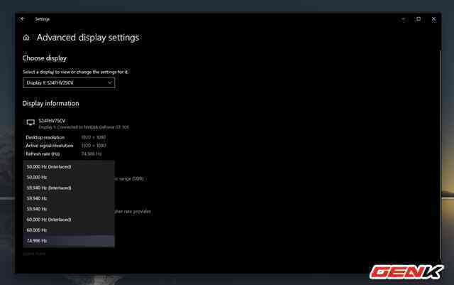 Cách thiết lập tần số quét tối đa của màn hình máy tính trên Windows 10 - Ảnh 9. Cách thiết lập tần số quét tối đa của màn hình máy tính trên Windows 10 - Ảnh 9.