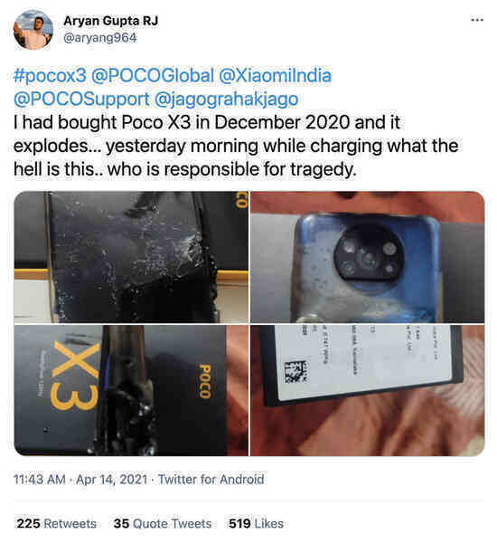 POCO X3 phát nổ khi đang sạc, Xiaomi chối bỏ trách nhiệm - Ảnh 2.