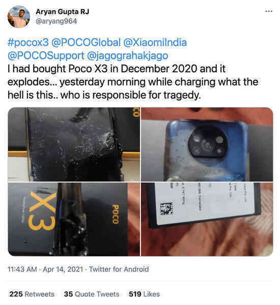 POCO X3 phát nổ khi đang sạc, Xiaomi chối bỏ trách nhiệm - Ảnh 2. POCO X3 phát nổ khi đang sạc, Xiaomi chối bỏ trách nhiệm - Ảnh 2.
