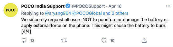 POCO X3 phát nổ khi đang sạc, Xiaomi chối bỏ trách nhiệm - Ảnh 4. POCO X3 phát nổ khi đang sạc, Xiaomi chối bỏ trách nhiệm - Ảnh 4.