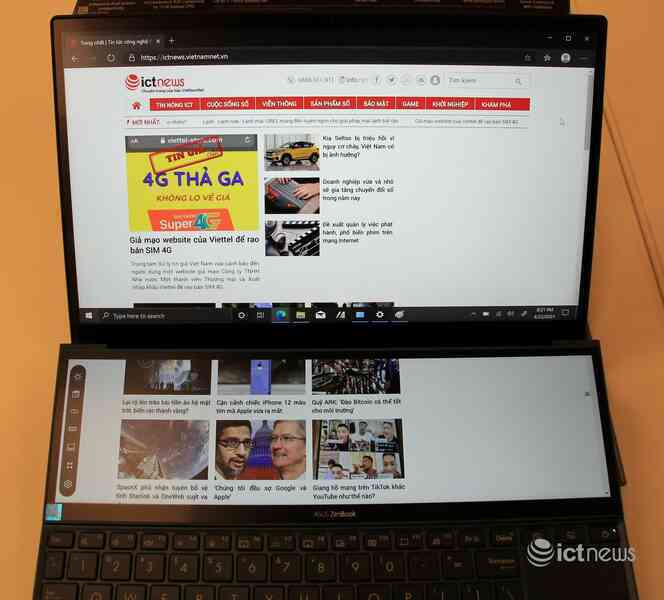 Cận cảnh laptop hai màn hình, giá từ 30 triệu đồng cho dân văn phòng