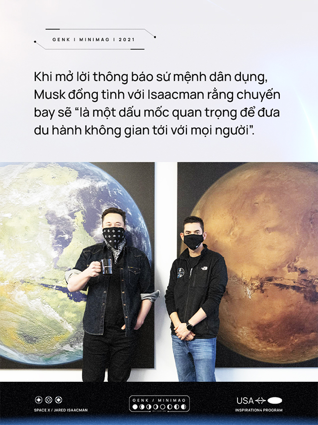 Vị tỷ phú chỉ huy nhóm phi hành gia dân dụng đầu tiên của nhân loại: bỏ học để lập nghiệp, bỏ việc để học lái máy bay, được Elon Musk ca ngợi - Ảnh 6. Vị tỷ phú chỉ huy nhóm phi hành gia dân dụng đầu tiên của nhân loại: bỏ học để lập nghiệp, bỏ việc để học lái máy bay, được Elon Musk ca ngợi - Ảnh 6.