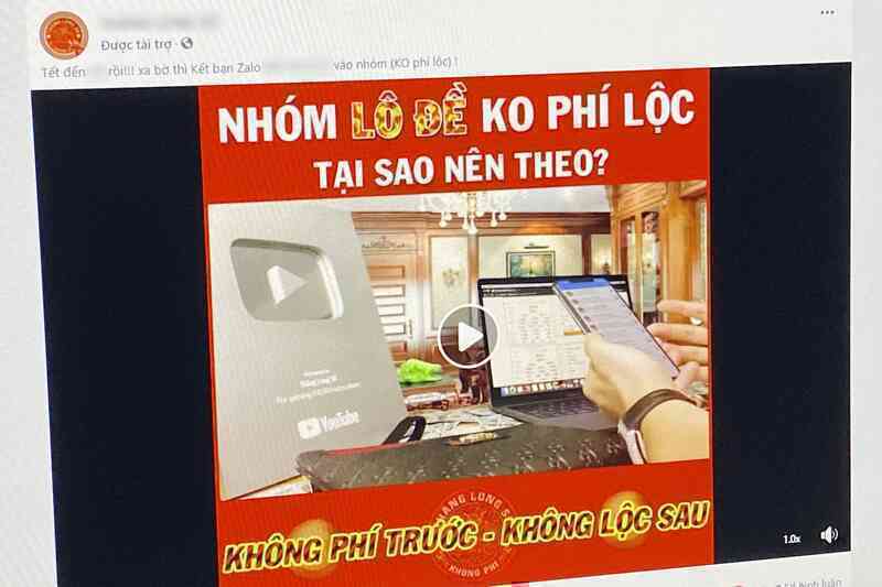 Quảng cáo lô đề tràn lan trên Facebook