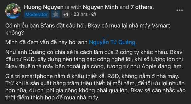 Được gợi ý mua lại nhà máy Vsmart, CEO BKAV Nguyễn Tử Quảng phản hồi ra sao? - Ảnh 3. Được gợi ý mua lại nhà máy Vsmart, CEO BKAV Nguyễn Tử Quảng phản hồi ra sao? - Ảnh 3.