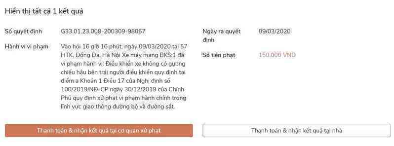 Hướng dẫn nộp phạt vi phạm giao thông trực tuyến