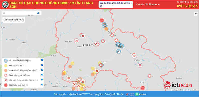 Lạng Sơn ra mắt bản đồ Covid-19 cập nhật tình hình dịch theo thời gian thực