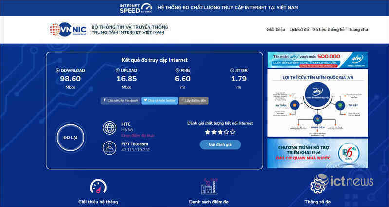 Ứng dụng đo tốc độ Internet Việt Nam i-Speed đã có hơn 17.000 lượt cài đặt