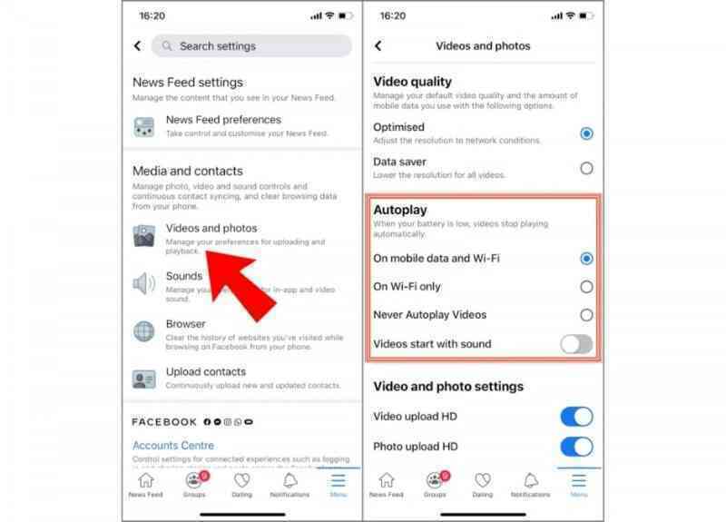 Hướng dẫn tắt tự phát video trên Facebook tất cả nền tảng