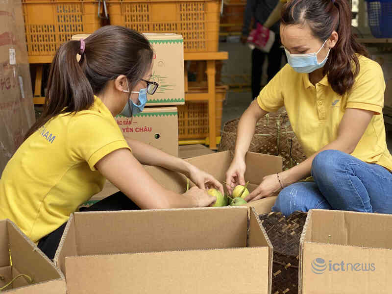 Nông dân Sơn La đưa xoài, mận lên bán trên sàn Postmart