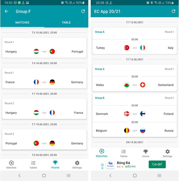 Ứng dụng lịch thông minh giúp bạn không bỏ lỡ trận đấu nào tại Euro 2020 - 2