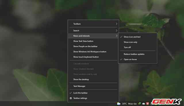 Cách kích hoạt và vô hiệu hoá tính năng News and Interests tự nhiên xuất hiện trên Windows 10 - Ảnh 7. Cách kích hoạt và vô hiệu hoá tính năng News and Interests tự nhiên xuất hiện trên Windows 10 - Ảnh 7.