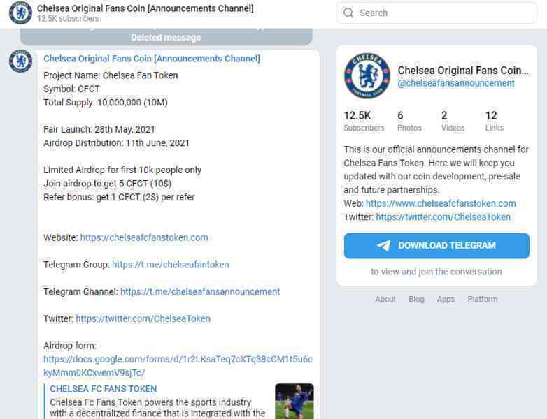 Cẩn thận trò lừa tiền ảo ăn theo nhà vô địch Chelsea