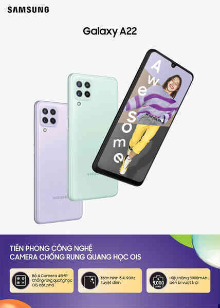 Galaxy A22 ra mắt tại VN: Camera chống rung OIS, màn hình 90Hz, có bản hỗ trợ 5G, giá từ 5.9 triệu đồng - Ảnh 2. Galaxy A22 ra mắt tại VN: Camera chống rung OIS, màn hình 90Hz, có bản hỗ trợ 5G, giá từ 5.9 triệu đồng - Ảnh 2.