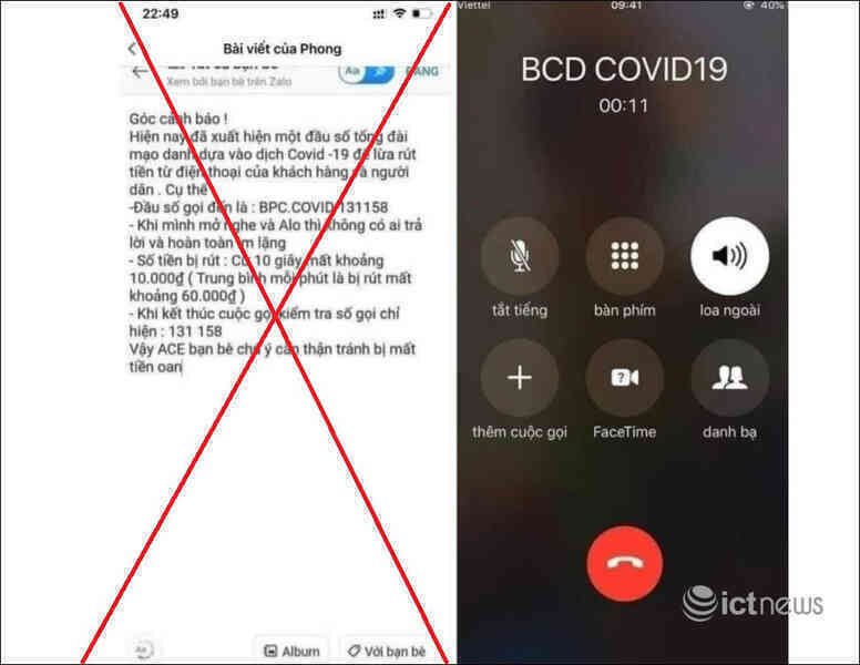 Bắc Ninh: Thông tin bị trừ tiền khi nhận cuộc gọi hiển thị “BCD COVID19” là bịa đặt