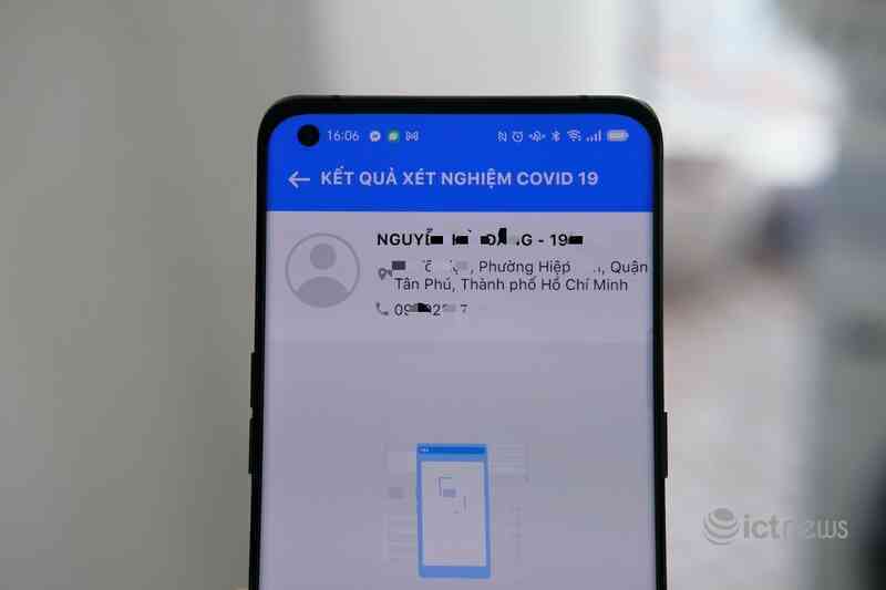 Trả kết quả xét nghiệm Covid-19 qua điện thoại di động