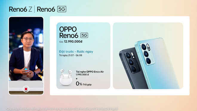 OPPO Reno6/6 Z 5G chính thức ra mắt: Thiết kế Reno Glow ấn tượng, camera nâng cấp, sạc nhanh VOOC đủ cả, giá từ 9.49 triệu - Ảnh 5. OPPO Reno6/6 Z 5G chính thức ra mắt: Thiết kế Reno Glow ấn tượng, camera nâng cấp, sạc nhanh VOOC đủ cả, giá từ 9.49 triệu - Ảnh 5.