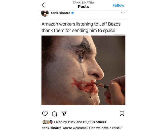 Thấy meme chế nhạo Jeff Bezos trên Instagram, Mark Zuckerberg âm thầm thả tim - Ảnh 1. Thấy meme chế nhạo Jeff Bezos trên Instagram, Mark Zuckerberg âm thầm thả tim - Ảnh 1.