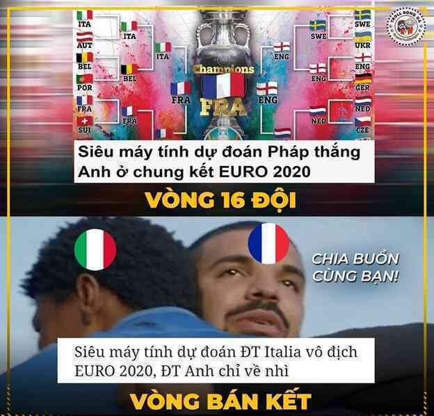 Nhận định về trận chung kết Italia gặp Anh trên mạng xã hội