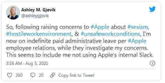 Apple cho nữ quản lý nghỉ vô thời hạn vì phàn nàn về môi trường làm việc
