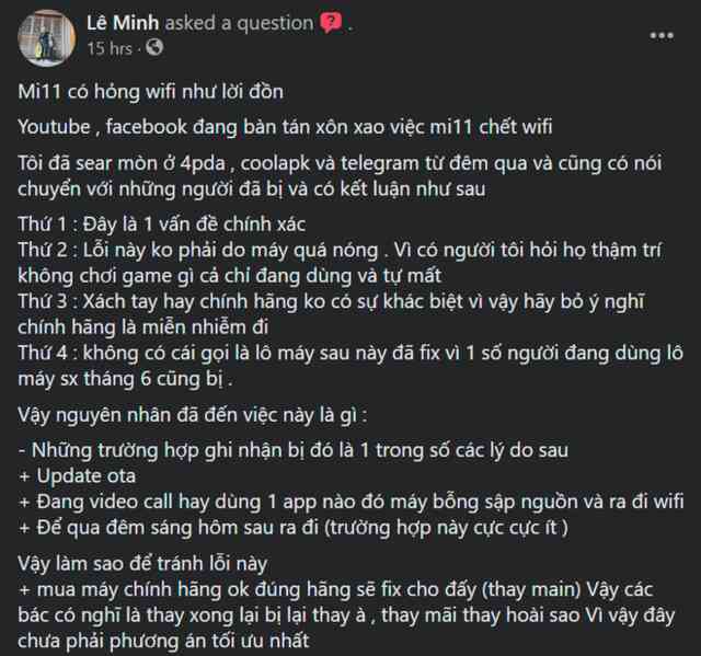 Mới ra mắt được vài tháng, Xiaomi Mi 11 đã gặp lỗi phần cứng nghiêm trọng khiến người dùng xách tay điêu đứng