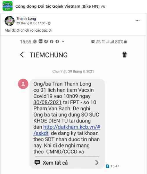 Hàng loạt tài xế Gojek tại Hà Nội tiêm vắc xin Covid-19, sẵn sàng hoạt động trở lại