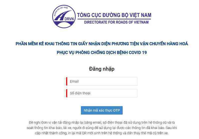 Hướng dẫn đăng ký mã QR phương tiện vận tải mùa dịch