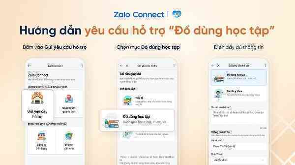 Hỗ trợ đồ dùng học tập cho học sinh qua Zalo Connect