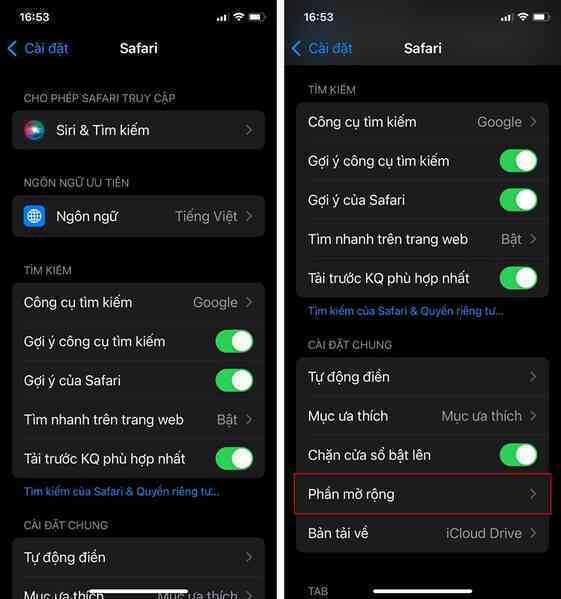 Hướng dẫn cài extension Safari trên iOS 15