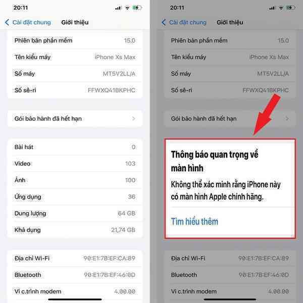 Hướng dẫn kiểm tra màn hình iPhone cũ trên iOS 15