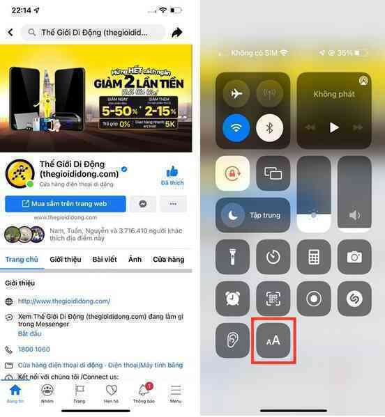 Hướng dẫn chỉnh cỡ chữ iPhone trong Control Center