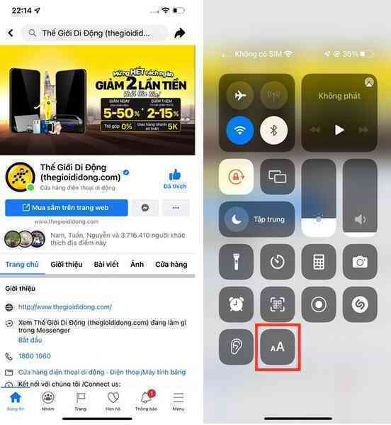 Hướng dẫn chỉnh cỡ chữ iPhone trong Control Center