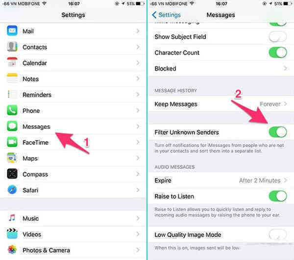 Ba cách chặn tin nhắn rác iMessage trên iPhone