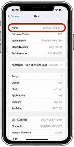 Hướng dẫn đổi tên iPhone