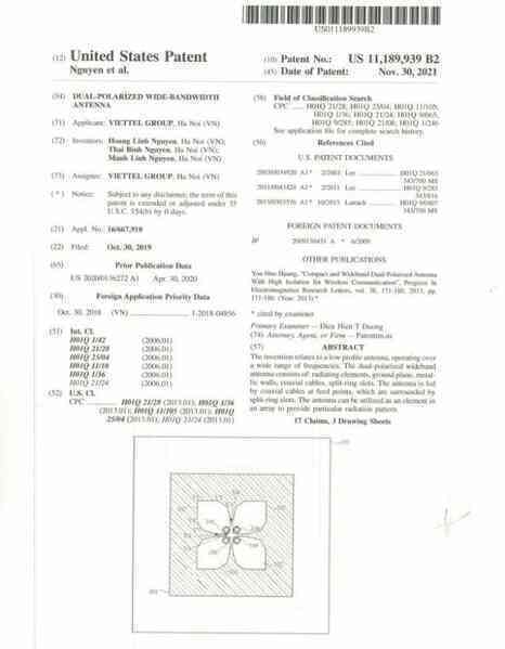 Tổng Công ty Công nghiệp Công nghệ cao Viettel bội thu bằng sáng chế công nghệ