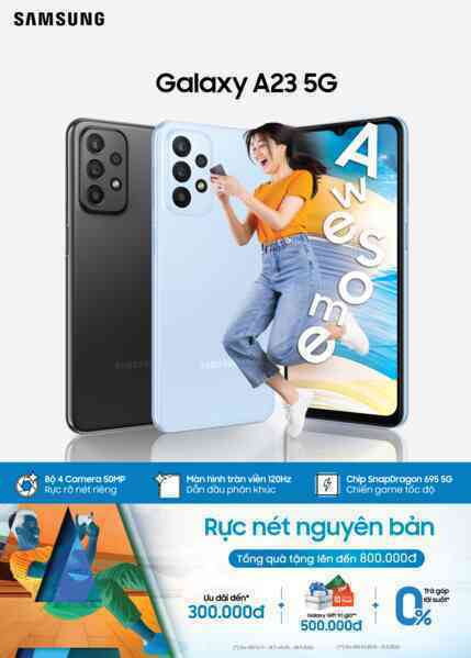 Samsung ra mắt smartphone 5G giá rẻ, camera 50MP, pin 5000mAh, giá từ 6.7 triệu đồng
