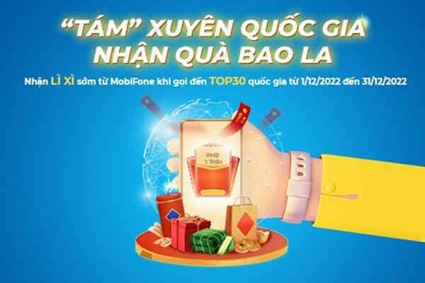 Gọi MobiFone quốc tế, nhận giftcode mua sắm trị giá đến 1 triệu đồng