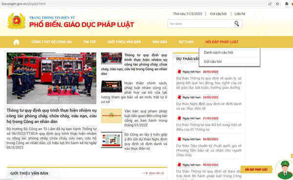 Bộ Công an ra mắt website phổ biến, giáo dục pháp luật