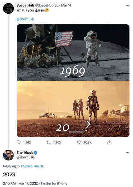 Elon Musk lại đưa ra dự đoán khi nào con người lên sao Hỏa, lần này là năm 2029 - Ảnh 2. Elon Musk lại đưa ra dự đoán khi nào con người lên sao Hỏa, lần này là năm 2029 - Ảnh 2.