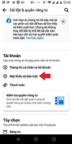Hướng dẫn cập nhật Facebook Protect trên điện thoại