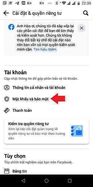 Hướng dẫn cập nhật Facebook Protect trên điện thoại