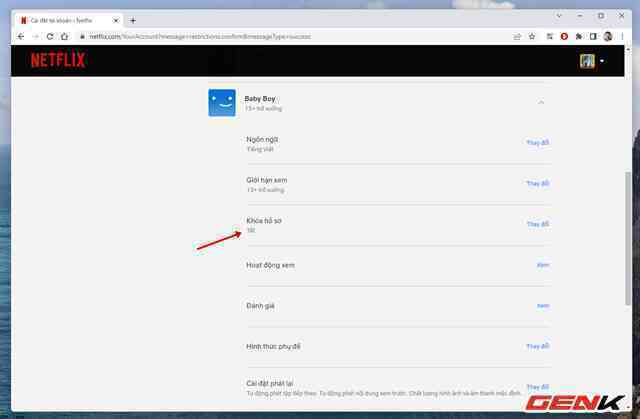 Cách bật tính năng kiểm soát của cha mẹ cho tài khoản Netflix - Ảnh 9.