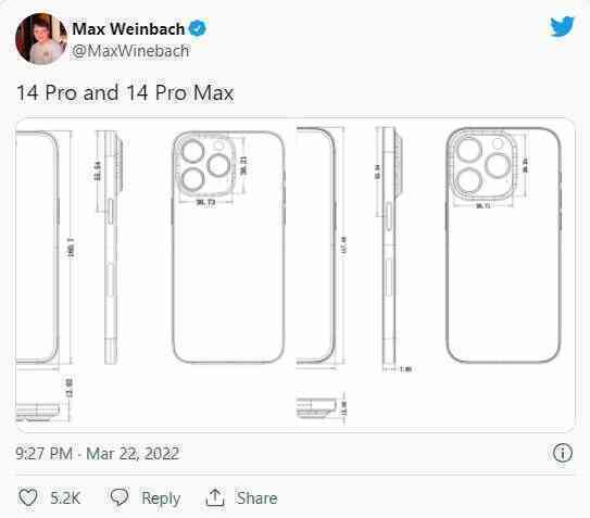 Ảnh kết xuất iPhone 14 Pro cho thấy độ lồi cụm camera, khẳng định sự hiện diện của notch hình 'viên thuốc'