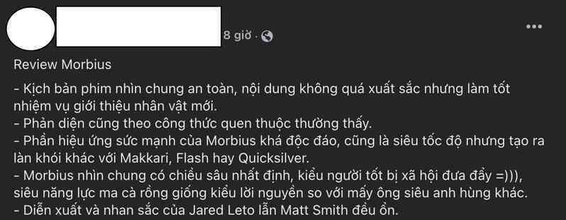 Bom tấn Marvel Morbius gây tranh cãi dữ dội: Người khen cực phẩm, kẻ mỉa mai dở tệ, lịch sử Venom lặp lại ư? - Ảnh 7. Bom tấn Marvel Morbius gây tranh cãi dữ dội: Người khen cực phẩm, kẻ mỉa mai dở tệ, lịch sử Venom lặp lại ư? - Ảnh 7.